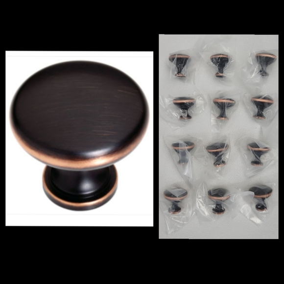 Lot Of 12 Liberty Garrett Oil Rubbed Bronze Cabinet Knobs With Copper Highlights - Picture 1 of 9